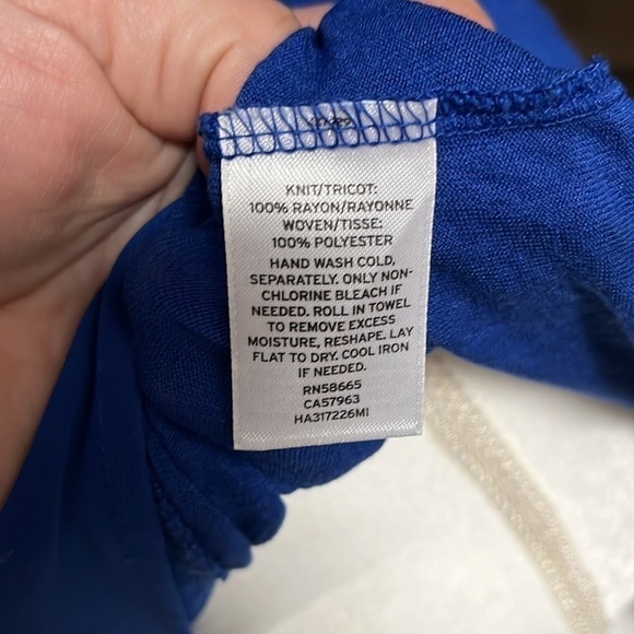 Halogen Mesh Hi Low Blue T Shirt Medium - Picture 5 of 7